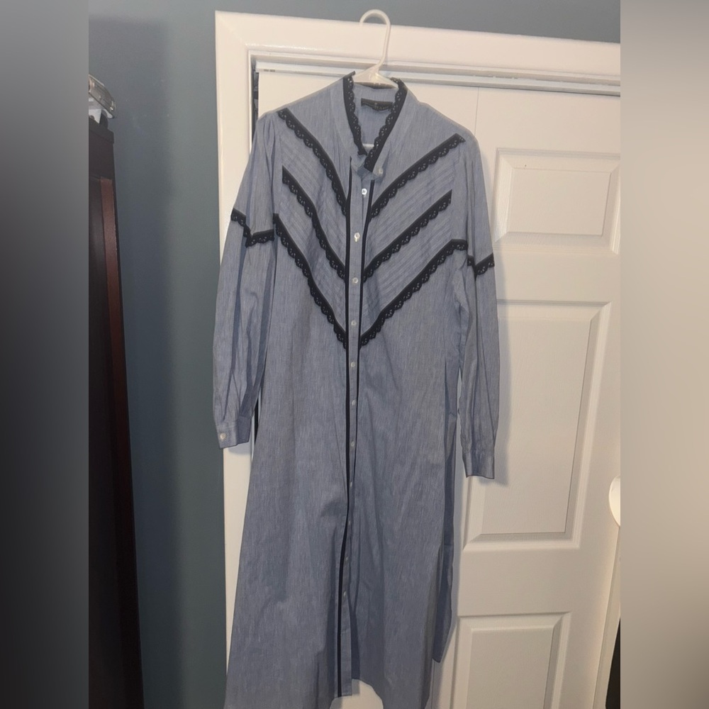 Pomander Place Blue and Black Long Coat